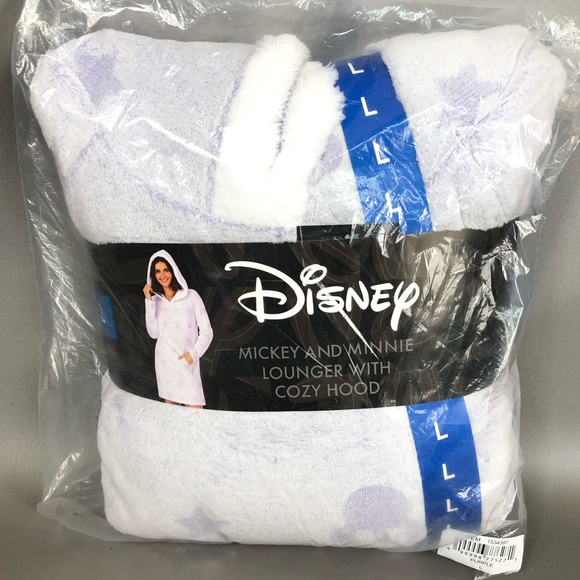 Disney Mickey and Minnie Fleece Longer Pajama Dress with Hood Size L - Picture 3 of 6